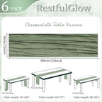 6 Pack Sage Green Cheesecloth Table Runner 10Ft 23 x 120 Inch - Image 2