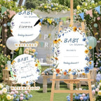 Acrylic Baby Shower Welcome Sign, 24" x 18 Inch, Baby in Bloom Wildflowers Welcome Sign for Garden Ceremony Lawn Party Outdoor & Indoor Use - Image 3