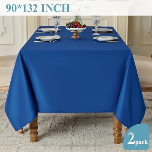 VidaFete Classic Series 2 Pack 90 * 132inch Royal Blue Rectangle Tablecloth - Image 4