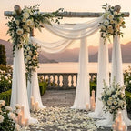 Pack of 1 Wedding Arch Drape Panel Fabric 30" x 40ft - Ivory - Image 4