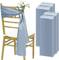 fani 120 PCS Satin Chair Sashes, 7x78 Inch, Dusty Blue by fani
