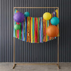PapaKit 5ft Extra Large Colorful Streamer Fringe Party Backdrop 5ft | Ready to Hang | Vibrant Festive Rain Curtains for Birthday, Fiesta Party Decorations, High-Density Photo Booth Background - Image 6
