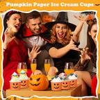 Honeydak 400pack 5oz Halloween Pumpkin Snack Cup Jack Lantern Ice Cream Cup - Image 6