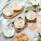 48 Pcs Wedding Favors for Guests Small Ceramic Bowls, Flower, Sage Green - Image 3