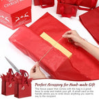 Qilery 50 Pcs Wedding Paper Gift Bags Bulk with Tissue Paper Small Gift Bags with Handle and Tags for Birthday Wedding 4th of July Party Business(Dark Red,4.7 x 2.4 x 3.9'') - Image 5
