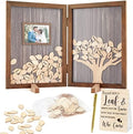 Gueevin 164 Pcs Tree of Life Wedding Guest Book, Wooden Tree Guest Book by Gueevin