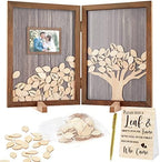 Gueevin 164 Pcs Tree of Life Wedding Guest Book, Wooden Tree Guest Book by Gueevin