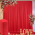 50ft×10ft Wrinkle Free Red Backdrop Curtains for Parties, 10 Panels 5×10ft Thick Silky Polyester Red Photo Backdrop Drapes Curtain for Themed Party Birthday Baby Shower Baptism Wedding Photography by ENJOYYOURPARTY