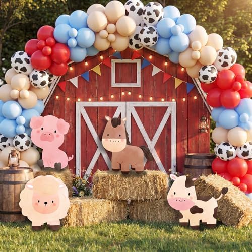 Honoson 4 Pcs Large 24" x 32" Farm Animal Cardboard Cutouts Party Decor - Image 6