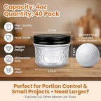 QAPPDA 40 Pack 4oz Crystal Mini Mason Jars With lids, Small Spice Jars - Image 2