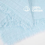 Showgeous 30 Pack Light Blue Cloth Napkins with Fringe, 16x16 inch - Image 4