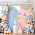 Set of 2 Arch Backdrop Cover 7.2FT, 6FT Pink Blue and Boy or Girl Decal Sign - Adjustable Spandex Balloon Arch Stand Covers for Wedding Birthday Baby Shower Gender Reveal Banquet Decoration by Newleafly