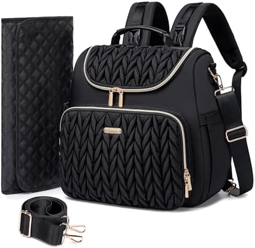 Tealari 4 in 1 Convertible Diaper Bag Backpack,Waterproof Baby Diaper Bag with Changing Pad,Converts into Baby Tote Bag,Diaper Backpack,Stroller Bag and Crossbody Diaper Bag by Tealari
