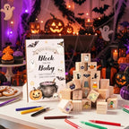 Novabright 113 Pcs Halloween Baby Shower Games Decorate a Block Game Sign - Image 5