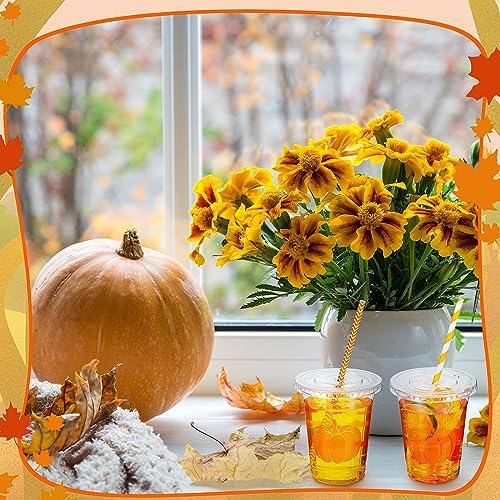 120 Pack Fall Disposable Cups 12oz Plastic Pumpkin Maple Cups for autumn - Image 7