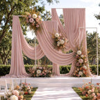 10 ft x 50 ft Dusty Pink Backdrop Curtains for Parties, Wrinkle Free Dusty Pink Photography Backdrop Drapes for Wedding Boys Birthday Baby Shower Bridal Shower Party by Outpain