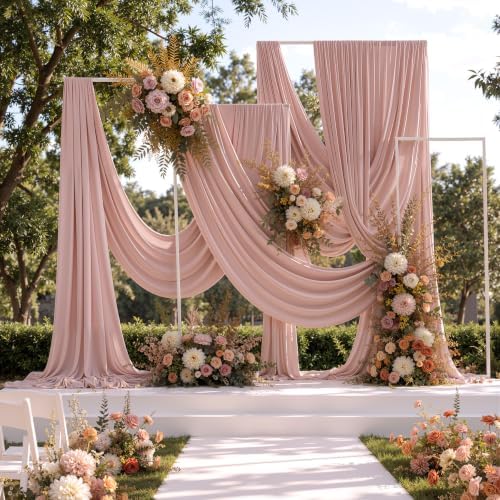 10 ft x 20 ft Dusty Pink Backdrop Curtains for Parties, Wrinkle Free Dusty Pink Photography Backdrop Drapes for Wedding Boys Birthday Baby Shower Bridal Shower Party by Outpain