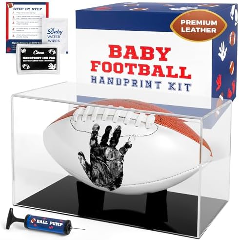 Circa Print Baby Football Handprint Kit, Ink Pad for Hand and Footprints - Unique Keepsake for Dads, Baby Shower Present for New Moms, Newborn Gifts by CircaPrint
