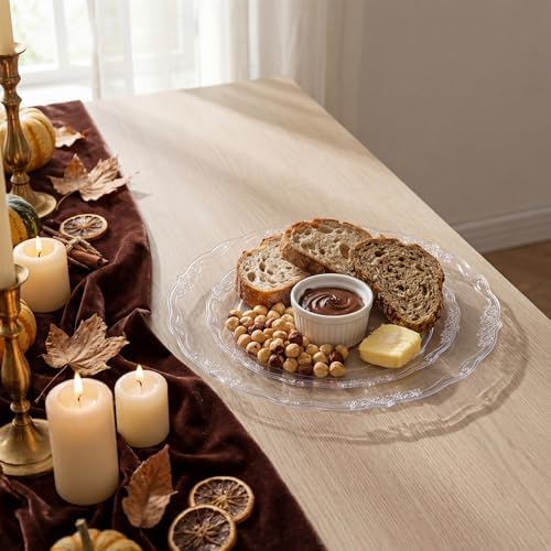 Tinybee 60PCS Clear Plastic Plates - Heavy Duty Clear Disposable Plates - Image 4