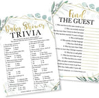 Hadley Designs 25 Greenery Word Scramble, 25 True Or False Game, 25 Trivia Game, 25 Find The Guest, 25 Baby Animal Matching, 25 Nursery Rhyme Game-6 Double Sided Cards Baby Shower Ideas - Image 4