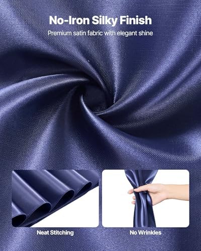 VEVOR Satin Chair Sashes Bows, Chair Ribbon Ties Back Sash, 7 x 108 inch, Wedding Reception Decoration, for Wedding Ceremony Baby Shower Party Events Banquet Cover Decoration (Navy Blue, 50pcs) - Image 3