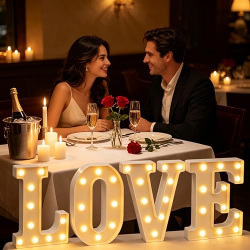 Pooqla Marquee Letters Love Gifts for Women, Battery Operated Love Sign - Image 5