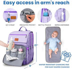 Baby Shower Gifts for Mom - Diaper Bag Backpack - 16 Organizer Pockets Baby Diaper Bag w/ Insulated Bottle Holders & Wipes Pocket, Large Capacity Baby Bag Backpack - Waterproof & Easy to Clean, Purple - Image 5
