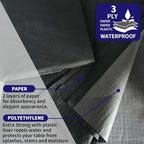 [6 Pack] Black Paper Tablecloths Disposable for Rectangle Tables, 54 X 108 Inch Party Table Cover with Plastic Backing, Waterproof 3 Ply Table Cloth for Halloween Banquet Parties, New Pattern - Image 2