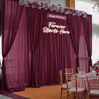 20ft x 10ft Burgundy Backdrop Curtains, Wrinkle-Free Sheer Chiffon Fabric Photo Backdrop Drapes for Wedding Arch Party Ceremony Stage Photography Decorations - Image 2