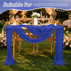 20 Pack Royal Blue Table Runners 17 x 108inch Cheesecloth Table Runner Rustic Boho Gauze Sheer Fabric Cheese Cloth Table Runner for Wedding Party Bridal Baby Shower Birthday Spring Table Decor - Image 5