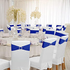 Babenest 100PCS Spandex Chair Sashes Bows for Wedding Party, Royal Bule - Image 2
