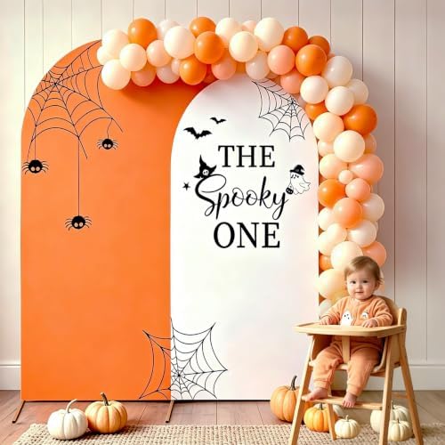 Serencatcher Halloween Spooky One Birthday Arch Cover Orange 7.2FT 6FT 2Pcs - Image 2
