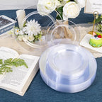 FLOWERCAT 200PCS Clear Plastic Plates Disposable Plates for Party - Clear Bulk Plastic Plates - 100 10" Dinner Plates and 100 7" Salad Plates for Weddings, New Year,Christmas Parties and Events - Image 6