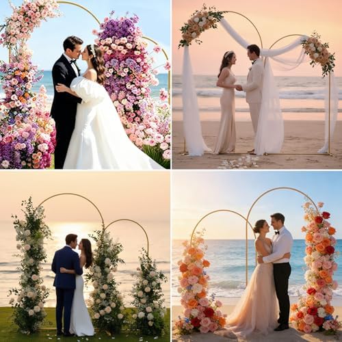 2 Pack Arch Backdrop Stand(7.2FT/6FT) Balloon Arch Stand - Image 2
