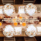 Ziliny Fall Floral Party Decorations, Paper Plates Napkins Cups Serve 50 - Image 4
