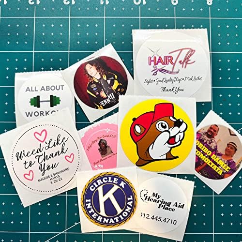 150 Custom Circle/Square BOPP Roll Labels- Personalized Stickers for Business Logo, Party, Wedding Favor, Baby Shower-Any Design Text + Image, Matte/Gloss Finish (2.5 Inch Square) - Image 5
