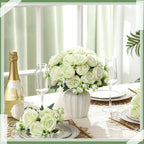Geosar 16 Bundles Artificial Peonies Flowers,Green - Image 4