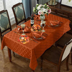 SASTYBALE Fall Rectangle Jacquard Tablecloth, Rust/Burnt Orange, 60"x120" - Image 2