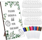 Panitay 43 Pcs Baby Shower Games Design a Bib, 12 Markers, Greenery by Panitay