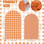 Tegeme 2 Set Gingham Arch Backdrop Cover 7.2ft 6.6ft Fall Orange Arch Cover - Image 2