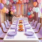 250Pcs Lavender Plastic Plates Party Supplies, Disposable 9" & 7’’Purple Dessert Plates and Napkins, Cups, Plastic Cutlery, Heavy Duty Dinnerware Set for Birthday, Baby Shower, Wedding, BBQ - Image 5