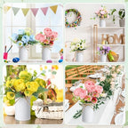 Wavwavw 6 Pcs Floral Table Centerpieces Artificial Peonies Flower with Vase - Image 6