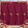 8 Panels Burgundy Backdrop Curtains - Wrinkle Free Fabric Backdrop Curtain for Photoshoot, 10FT Wedding Party Photo Backdrop Drapes for Birthday Baby Shower Photography Stage Background Decorations by Shillance
