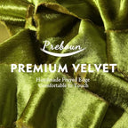 Preboun 4 Rolls Christmas Velvet Ribbon 24 Yards,Olive Green,3 Inch - Image 3