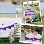 Purple Chair Sashes 60 Pack Spandex Purple Chair Sashes Bows with Heart Buckle Slider for Wedding Banquet Party Decorations - Image 7
