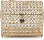 MDLUU Large Wedding Card Box, Treasure Chest Wedding Money Holder with Heart Shaped Lock, Crystal Bead Card Receiving Box for Wedding, Reception, Birthday Party - Image 2