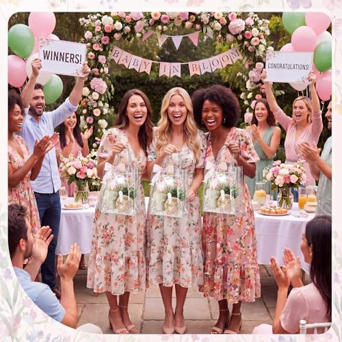 Honeydak 49 Pcs Baby Shower Prizes for Game Players 6 Set Cheese Board Fork Knives Coaster Towel Artificial Potted Plant Thanks Card Gift Bag for Baby Bridal Shower Wedding Favors (Butterfly) - Image 5