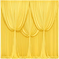 24x10FT Yellow Backdrop Curtains for Wedding Parties, Wrinkle Free Polyester Photography Backdrop Drapes for Wedding Baby Shower Birthday Parties Stage Background Stand Decorations 4x10ft,6 Panels by Partisky