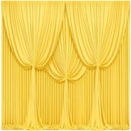 24x10FT Yellow Backdrop Curtains for Wedding Parties, Wrinkle Free Polyester Photography Backdrop Drapes for Wedding Baby Shower Birthday Parties Stage Background Stand Decorations 4x10ft,6 Panels by Partisky