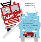 Big Dot of Happiness Fired Up Fire Truck - Shaped Thank You Cards - Firefighter Firetruck Baby Shower, Birthday Party Thank You Note Cards with Envelopes - Set of 12 (Pack of 2) - Image 2
